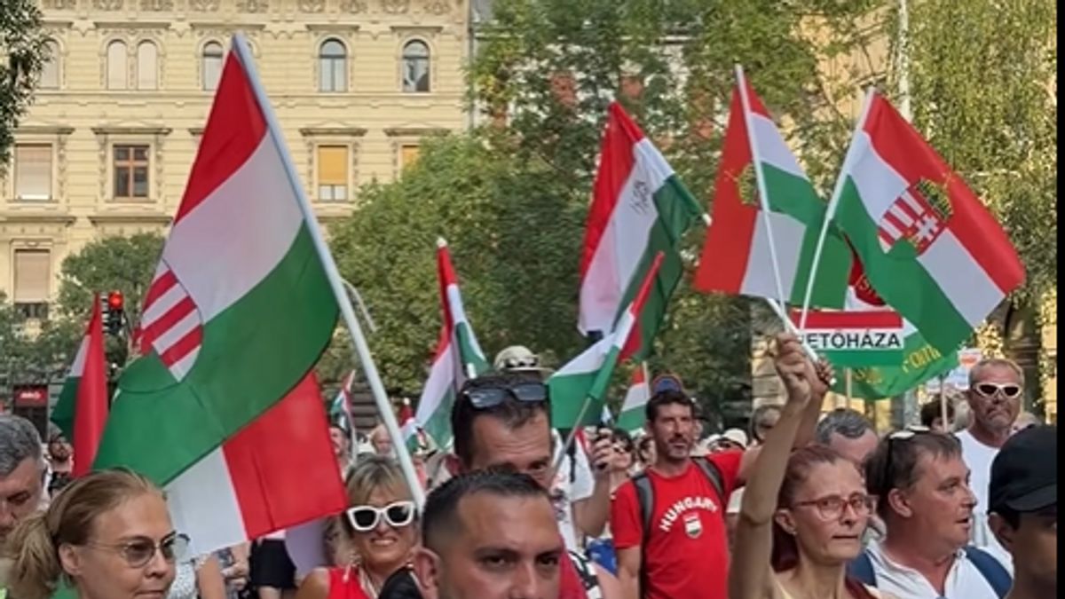 Patrióták vonultak utcára Budapesten.