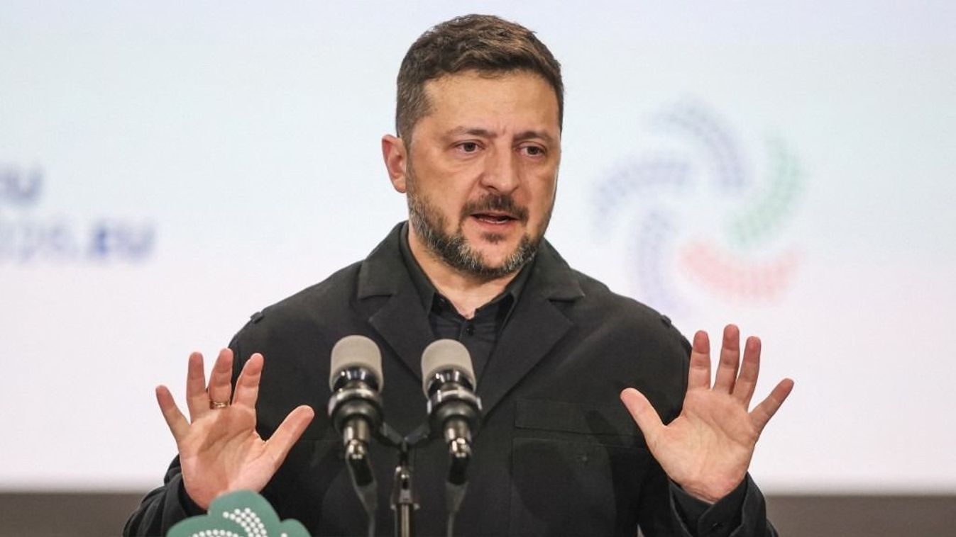 Ukraine's President Volodymyr Zelensky speaks at a press conference after meetings with the heads of the EU and Ireland, following a formal ceremony to mark the launch of Irelands eighth EU presidency, at Dublin Castle in Dublin on July 1, 2026. Ireland 
