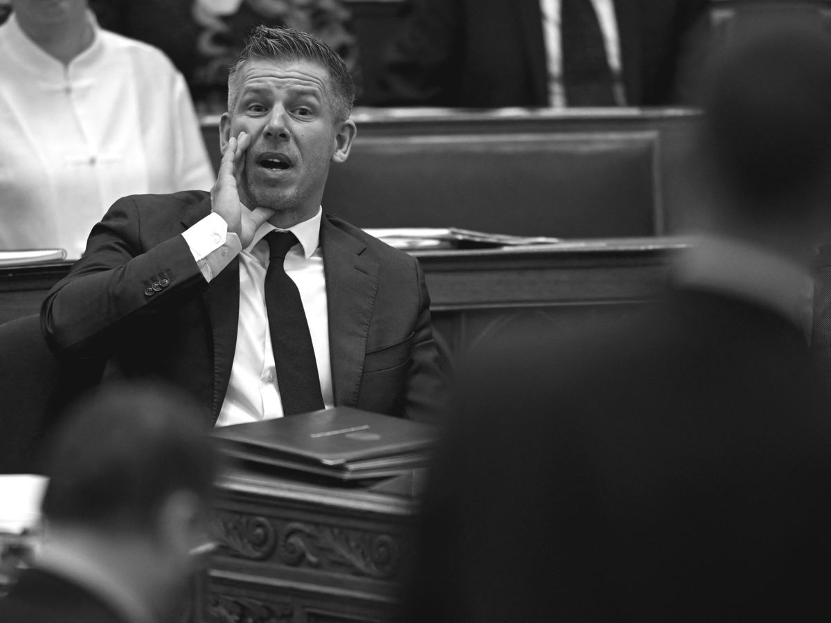Peter Magyar Holds A Speech In The Hungarian Parliament