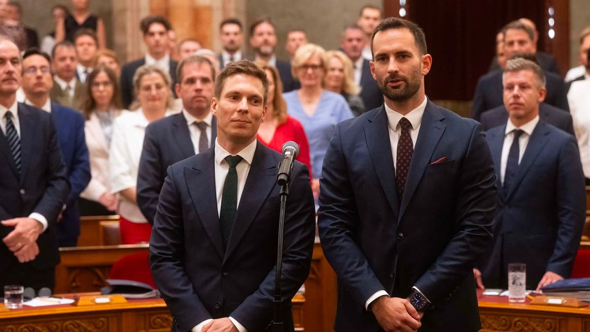 Hortay Olivér és Palóc André eskütétele után Magyar Péter nem bírt a helyén maradni