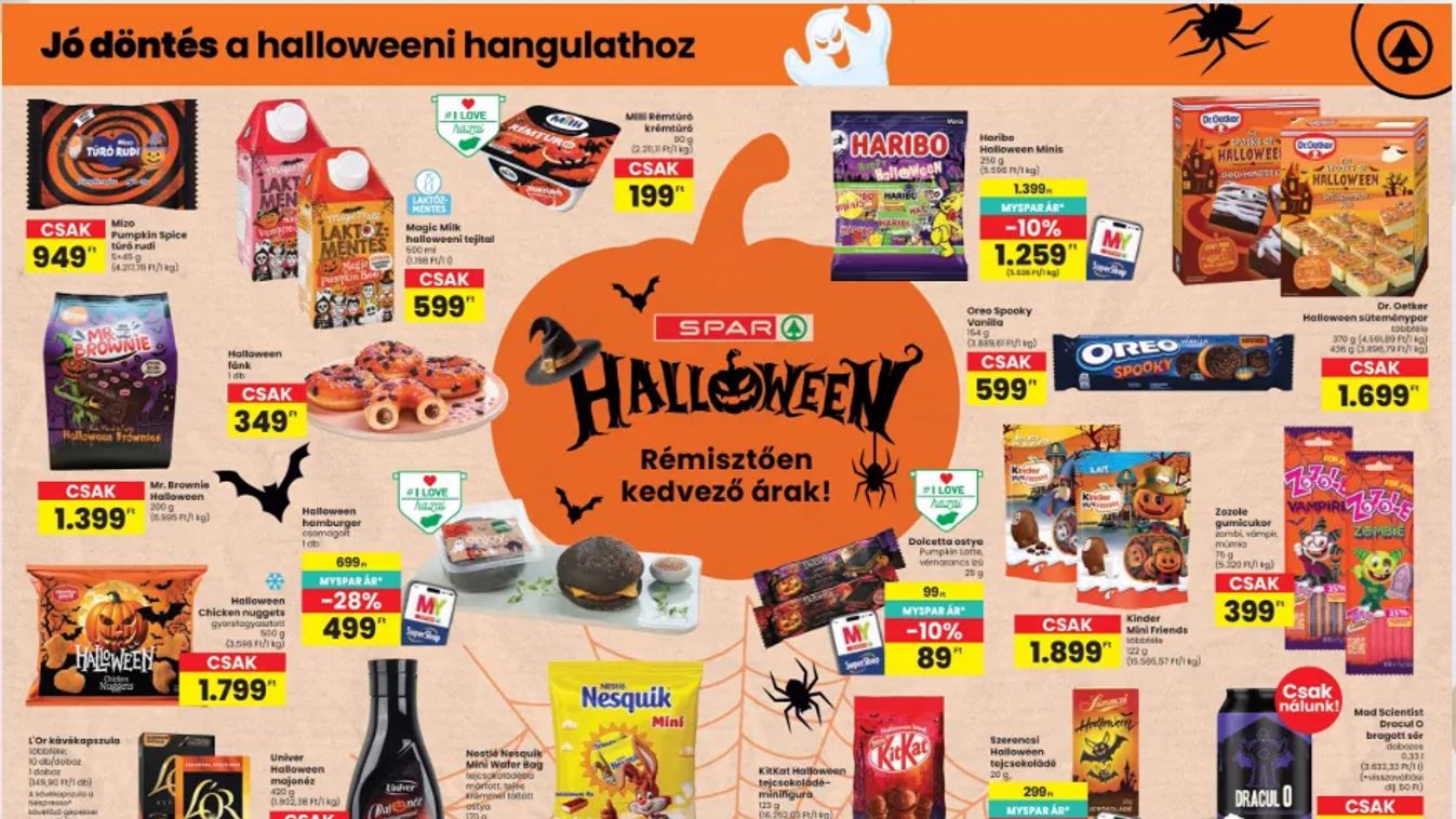 Halloweenre készül a SPAR: különleges finomságok kerülnek a polcokra
